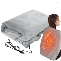Blankets 5V/2A Heating Blanket USB Electrical Heated Shawl Throws Car Warm Heater Soft Flannel For Travel
