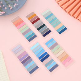 200 Sheets Morandi Transparent Fluorescent Index Tabs PET Flags Memo Sticky Note for Page Marker Planner Stickers Office School