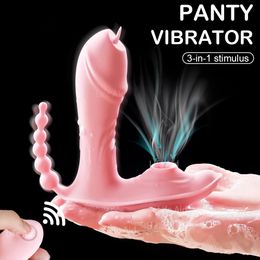 3 IN 1 Clitoris Sucking Dildo Vibrator Panties for Women Vagina Stimulator Adult 18 Sex Machine Female Masturbator Sucker Toy 240326