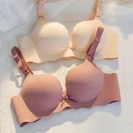 Bras Sexy Seamless Underwear Girl With Small Breasts Gathered And Adjustable Non-wire Bra Anti-sagging One-piece Thickened