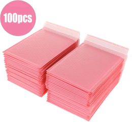 Spines 100pcs Bubble Mailers Padded Envelopes Pearl Film Gift Present Mail Envelope Bag for Book Magazine Lined Mailer Self Seal Pink