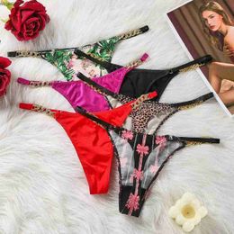 Women's Panties Printed womens underwear comfortable rhinestone sexy underwear pink brand thong fashionable plus size strapless underwearL2404