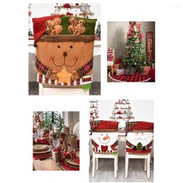 Chair Covers Christmas For Dining Room Hat Back Santa Claus Cover Noel Navidad Home Decor