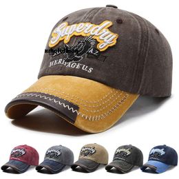 baseball cap Spring Autumn New Eagle Embroidered Washed Old Letter Baseball Versatile Men's and Women's Contrast Hat