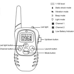 998D-1 300M Pet Dog Anti Bark Training Collar with LCD Display Shock Control Waterproof Stop Barking Dog Training Equipment