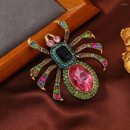 Brooches Muylinda Vintage Crystal Spider Brooch Exaggerated Rhinestone Insect And Pins Design Jewelry Gift Collection