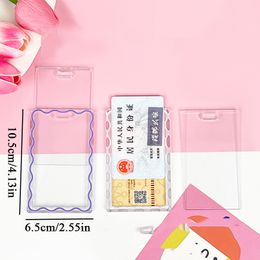Stationery Acrylic Bank Card Holder Transparent 3 Inch ID Card Photo Protector Holder Credit Card Sleeves Pendant Keychain