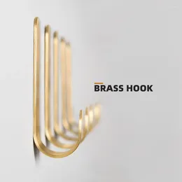 Hooks Bathroom Brass Wall Hook Punch-free Sticky For Kitchen Robe Towel Door Clothes Furniture Harware