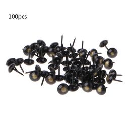 100 Pieces Antique Decorative Tacks Round for Head Pushpin Furniture Upholstery Nail for Sofa Home DIY Decor Hardware