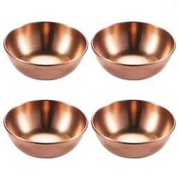 Plates 4 Pcs Seasoning Dish Small Appetizer Plate Sauce Dishes Mini Measuring Cup Bowl Serving Spice Stainless Steel