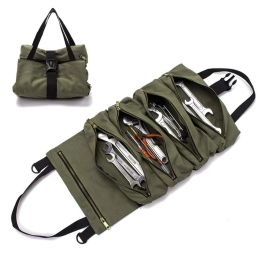 Tools Hot Sale Roll Tool Roll MultiPurpose Tool Roll Up Bag Wrench Roll Pouch Hanging Tool Zipper Carrier Tote