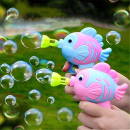 Cute Fish Shape Soap Water Bubble Gun Kids Toys Fun Bubble Blower Machine For Children Manual Gun Blower Outdoor Sport Toy
