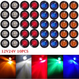 10PCS 12V 24V LED Side Marker Lights Car Light Front Grille Lamps Bumper Grill Hood Indicators Light for Truck Trailer Boat