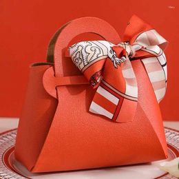 Gift Wrap Leather Bags Bow Ribbon Packaging Bag Wedding Favour Distributions Candy Box Mini Handbag Party Decor