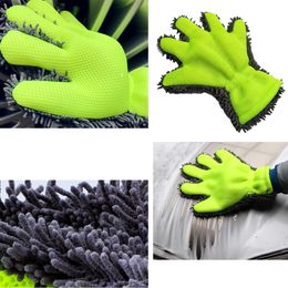 Car Chenille Premium Scratch-Free Microfiber Wash Mitt Waterproof Car Thick Cleaning Mitt Wax Detailing Brush Auto Care Glove