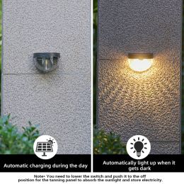 IP65 LED Solar Wall Lights Outdoor Waterproof Yard Solar Lights Corrugated Lamp For Fence Terrace Garden Path Decorative Lights