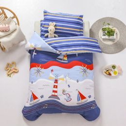 3Pcs 100 Cotton Crib Bed Linen Kit Cartoon Baby Bedding Set Includes Pillowcase Sheet Duvet Cover Without Filler 240325