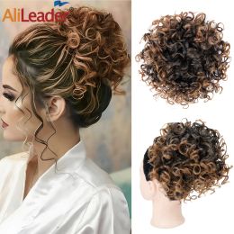 Chignon Chignon Synthetic Large Messy Hair Bun Hair Piece Elastic Drawstring Ponytail Loose Wave Curly Bun Scrunchie Tousled Updo Hair