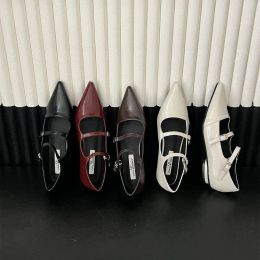 Loafers Fashion Women Loafers Pointed Toe Autumn Spring Dress Shoes Flat Low Heels Belt Rhinestone Black White Red Silver Mules