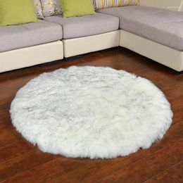 Bath Mats Super Soft Plush Round Rug Mat Fluffy White Carpets For Living Room Home Decor Bedroom Kid Decoration Salon Thick Pile