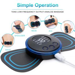 Rechargeable Electric Pulse Neck Massager EMS Cervical Massage Patch Neck Back Muscle Stimulator Tens Relief Pain neck release