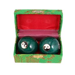 Massage Stones Rocks Of Massage Balls Chinese Tai Chi Chimes Traditional Hand Joints Massage Ball Green Enamel Exercise Ball Massage Stones 240403