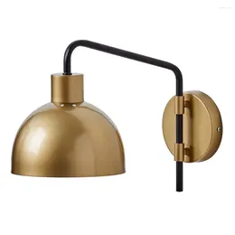 Wall Lamp Light Sconce Burnished Brass And Matte Black Finish