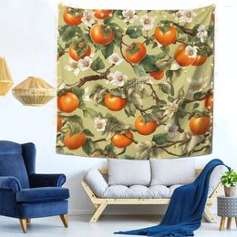 Tapestries Persimmons Pattern Wall Decor Tapestry Easy To Hang Decorative Perfect Gift Soft Fabric Odorless