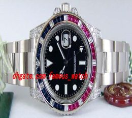 Stainless Steel Bracelet II Black Dial Sapphire Ruby Diamond Bezel 116759 WATCH CHES 40mm Automatic Mechanical MAN WATCH Wristwatc8002848