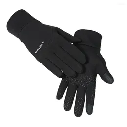 Cycling Gloves Unisex All-fingered Touch Screen Warm Winter Anti-Slip Driving Running Thin Fleece Lining