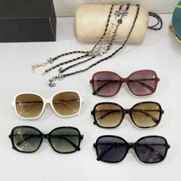 2024 Top designers luxury designer sunglasses New Xiangjia Chain 2207 Women's Fashion Versatile Box Sunglasses Anti Blue Light Plain Mirror