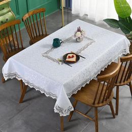 Table Cloth Fashion Design Nordic Luxury Lace Tablecloth Dining Room Decor Covers White Embroidery