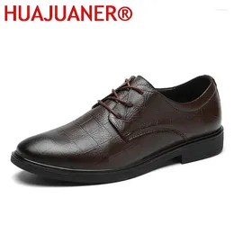 Casual Shoes Mens Dress Genuine Leather Oxfords Business Office Black Brown Lace-Up Men's Formal Wedding Footwear Handmade Loafer
