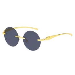 2024 OFF Luxury Designer New Men's and Women's Sunglasses Off metal head frameless fashion round frame net Red glasses