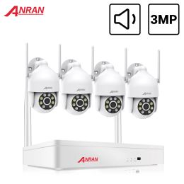 System ANRAN 3MP Surveillance Camera System PTZ Wireless Security Outdoor Waterproof CCTV Camera Video Security Kit TwoWay Audio