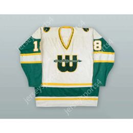 Gdsir Custom 1978-79 WHA MARTY HOWE 18 ENGLAND WHALERS WHITE HOCKEY JERSEY NEW Top Ed S-M-L-XL-XXL-3XL-4XL-5XL-6XL