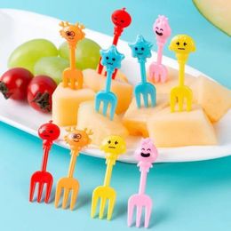 Forks Mini Fruit Fork Set Kid Cute Bento Box Decor Dessert Cartoon Toothpick Cake