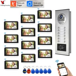 Doorbells 7" Tuya Smart Video Intercom For Home Video Doorphone Doorbell Camera Villa Wifi Video Intercom System Apartment