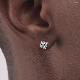 Stud Earrings Trendy 4 Crystal For Women Men Simple Hip Hop Punk Silver Color Piercing Earing Fashion Jewelry OHE170