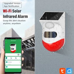 Readers Tuya Smart Wifi Infrared Motion Detector Solar Outdoor Pir Wireless Strobe Siren Sensor Sound Alarm Waterproof Remote Control
