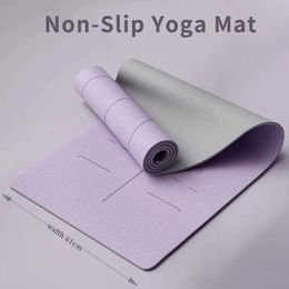 Yoga Mat Anti Slip och miljövänlig fitnessövning med axelband Professionell lämplig 240402