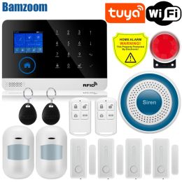 Kits Tuya Smart Wireless Alarm WIFI GSM Security Alarm System Kit APP Control Motion Detector Sensor Burglar Alarm System