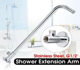 G12quot Shower Arm Wall Ceiling Mounted Bath Fixed Pipe Stainless Steel Sprayer Hose For Rain Shower Head Bathroom Accessories 4093742