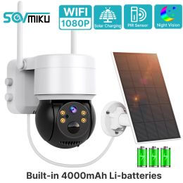 Doorbell 1080p Hd Wifi Solar Ptz Camera Human Detection Security Video Surveillance Camera with Solar Panel 5000mah Recharge Libatteries