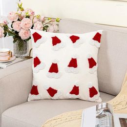 Pillow Christmas Hat Cover 45 Nordic Embroidered Tufted Pillowcase Year Festival Decorative Pillows For Sofa