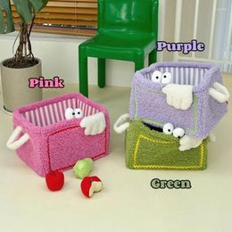 Storage Bags Cute Colorful Basket Folding Plush Sundries Box Kawaii Handles Organizer Portable Clothes Baskets