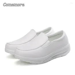 Casual Shoes Comemore Sneakers Women White Comfortable Walking Breathable Female Flats Footwear Platform Slip-On Loafers 42