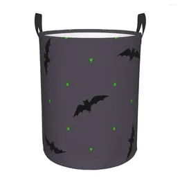 Laundry Bags Foldable Basket For Dirty Clothes Cute Bat In The Night Sky Storage Hamper Kids Baby Home Organiser