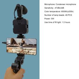 Monopods Smartphone Video Kit Microphone Bracket Phone Holder Led Selfie Photography Lighting Tripod Recording Handle