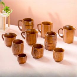 Cups Saucers Retro Handmade Natural Wooden Cup Jujube Wood Reusable Tea Household Kitchen Supplies Outdoor Water